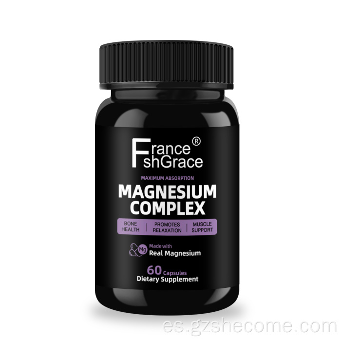 Función muscular de magnesio OEM Cápsulas complejas de magnesio